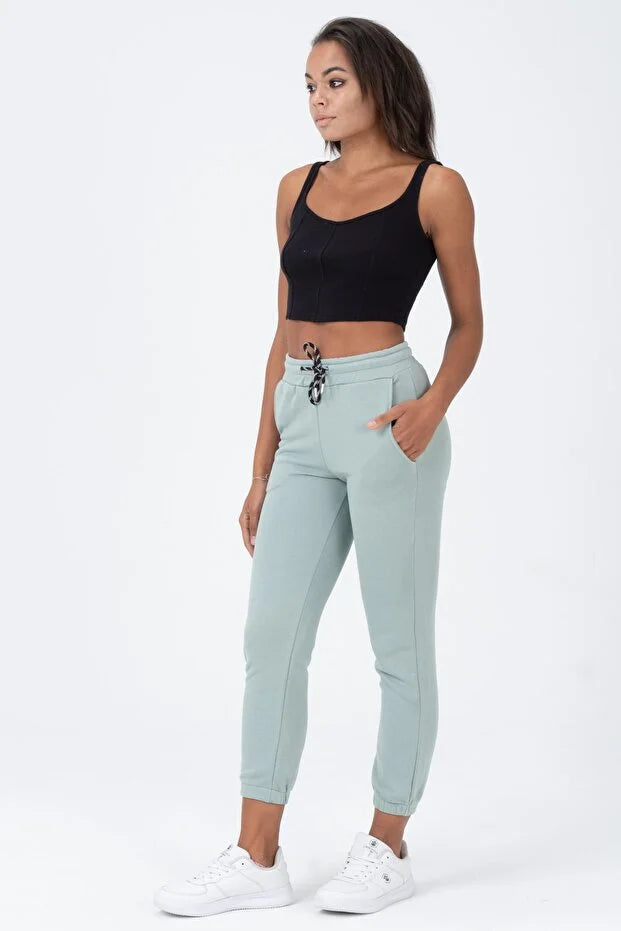 PUNKY CAT Kadın Kalın Askılı Crop Bluz - BS003