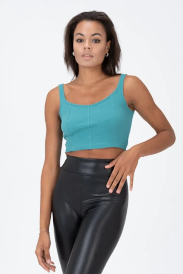 PUNKY CAT Kadın Kalın Askılı Crop Bluz - BS003