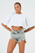 PUNKY CAT Kadın Oversize Crop T-Shirt - BS004