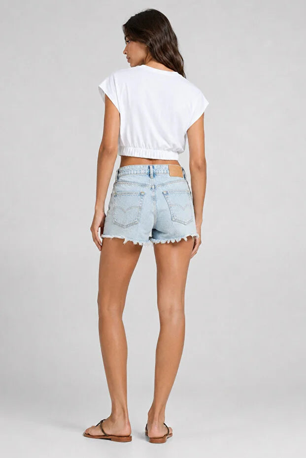 PUNKY CAT Kadın Beli Lastikli Crop Kolsuz T-Shirt - TS006